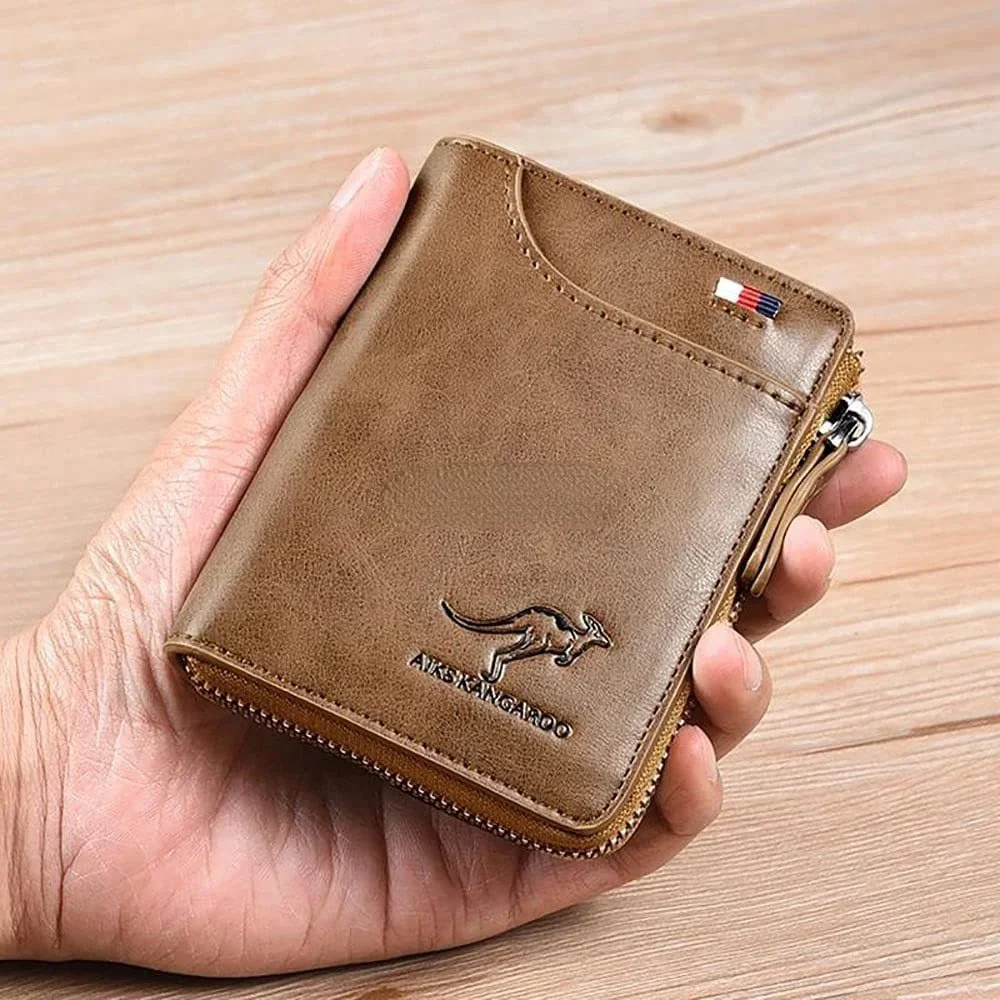 Top Trends: Kangaroo Wallet Men's RFID Blocking PU Leather Wallet With Zipper Multi Business Credit Card Holder Purse High Quality Shoppable Styles