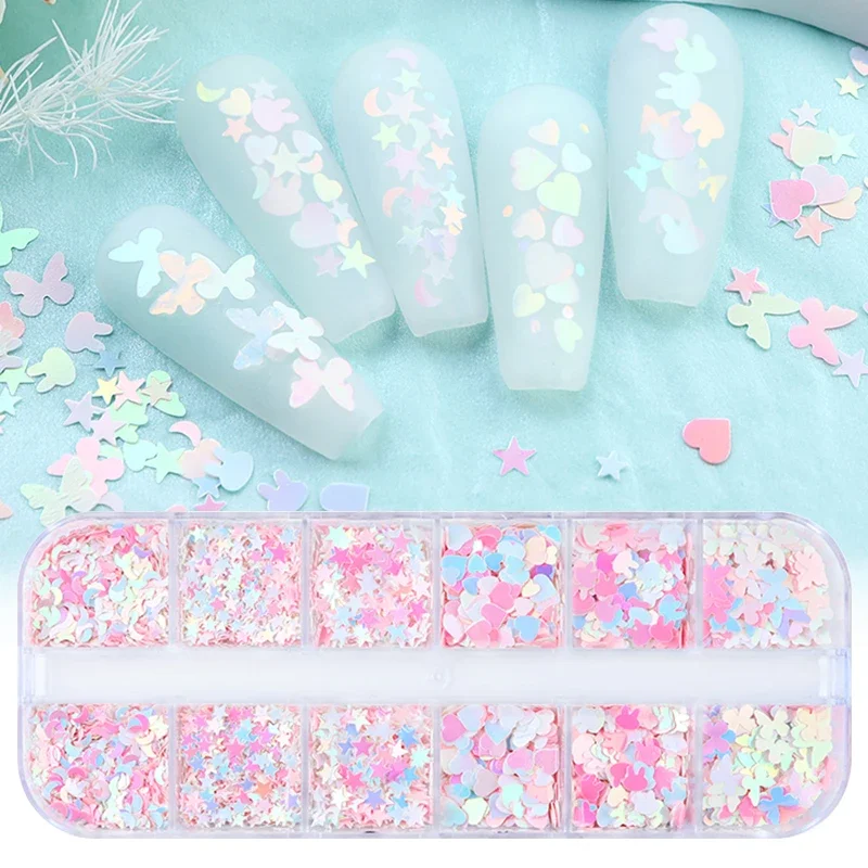 Top Trends: Mermaid Star Moon Butterfly Glitter Kit Nail Sequins Decorations Dreamy Rabbit 3D Flakes Nails Art Accessories Manicure Material Shoppable Styles