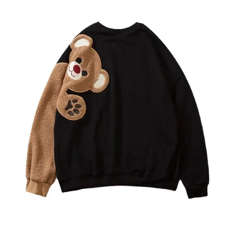 Top Trends: Fleece Bear Top Oversized Harajuku Hoodies 2022 Autumn Winter Women Japanese Style Sweatshirts Female Full Sleeve Pullover Loose Shoppable Styles