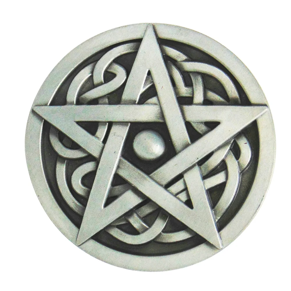 Top Trends: Cheapify Dropshipping Circular Western Germanic Ethnic Style Pentagram Celtic Knot Metal Man Belt Buckles 40mm Shoppable Styles