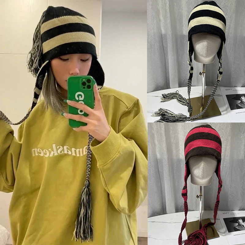 Top Trends: Anime Nana Apparel Beanies Cosplay Okazaki Shinichi Hats For Women Winter Knitted Bomber Hat Ear Protection Warm Wool Gorro Girl Shoppable Styles