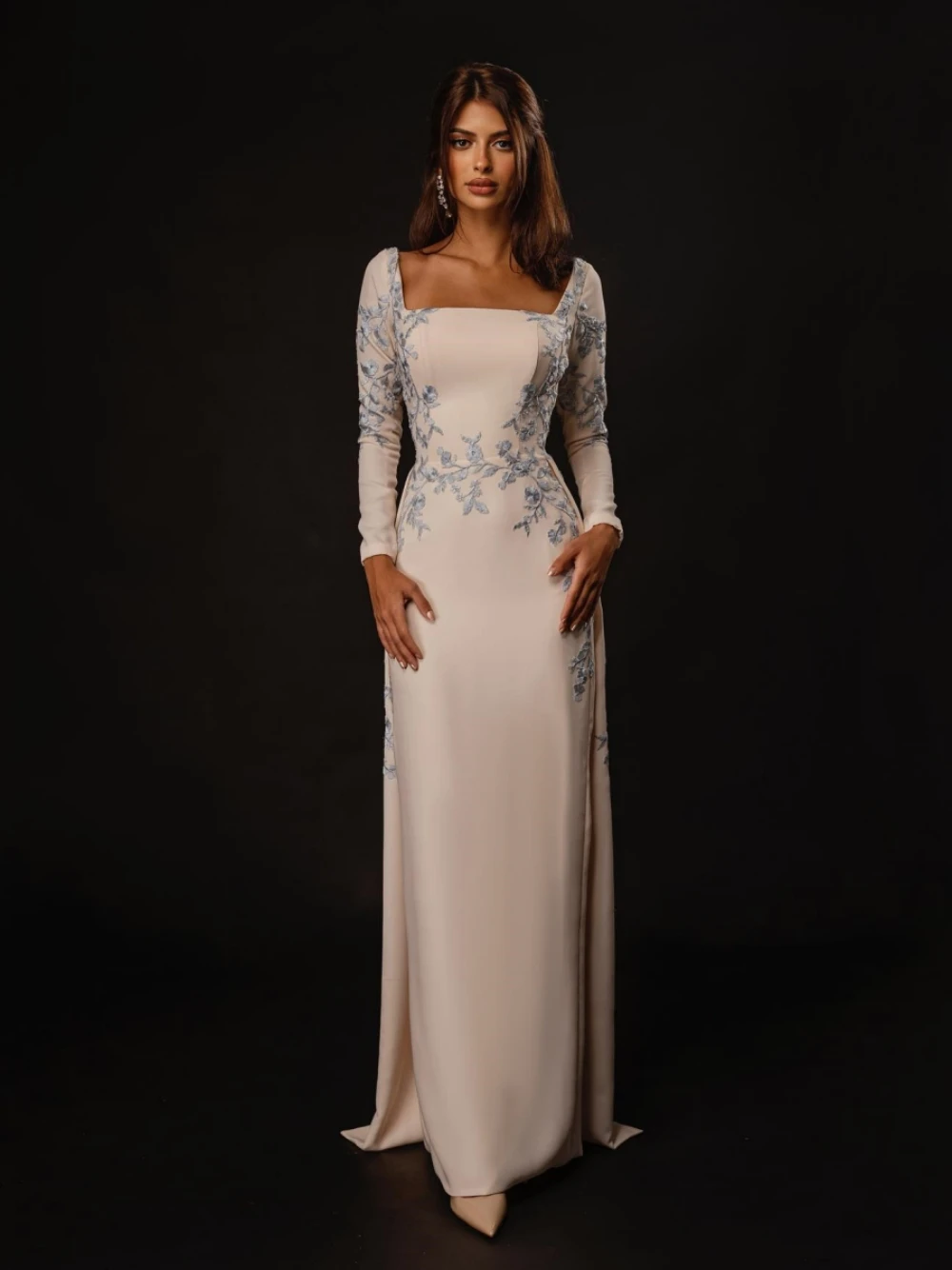 Top Trends: Prom Dresses Exquisite Square Sheath Evening Embroidery Flower Vertically Satin Formal Occasion Gown فساتين كوكتيلفستان Shoppable Styles - Image 3