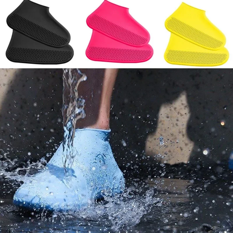 Top Trends: Outdoor Waterproof Shoe Covers Socks Reusable Anti-Slip Rain Shoes Covers Rubber Rain Boot Men Women Shoes Accessories Shoppable Styles