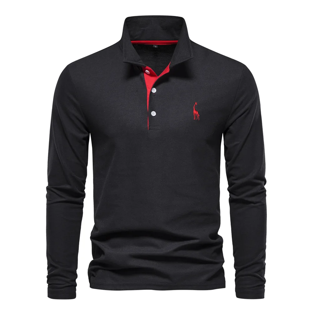 Top Trends: New Polo Shitr For Men Autumn Embroidery Solid Color Long Sleeve Golf Polo Shirts Homme Spring Tshirt Social Business Polos Male Shoppable Styles