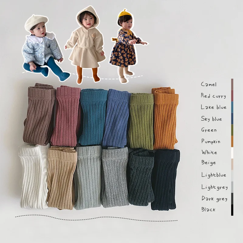 Top Trends: 16 Colors Children Cotton Tights Baby Girls Pantyhose Knitted Infant Newborn Kids Stockings Toddler Girl Pantyhose Casual Pants Shoppable Styles