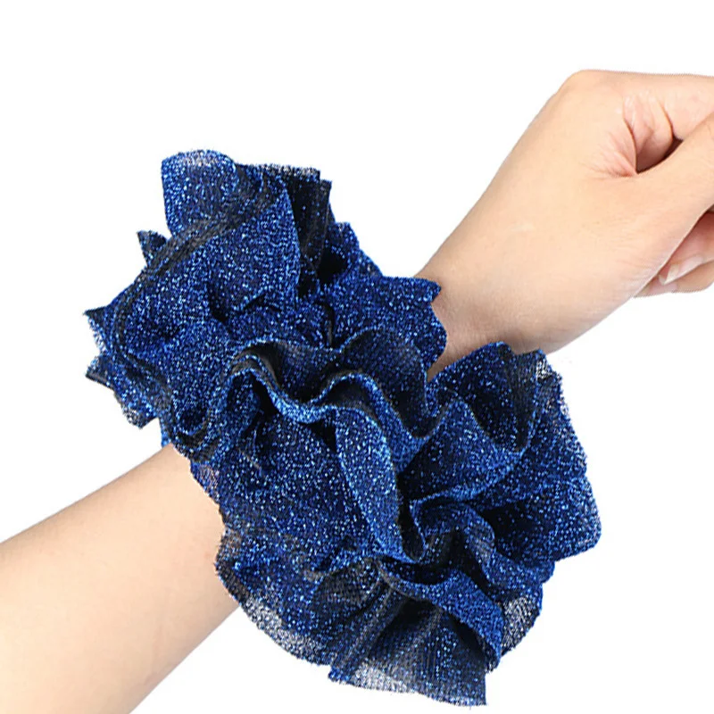 Top Trends: Oversize Scrunchies Large Intestine Big Hair Ties Elastic Rubber Bands Headwear Glitter Ponytail Holder Hijab Hair Rope Shoppable Styles