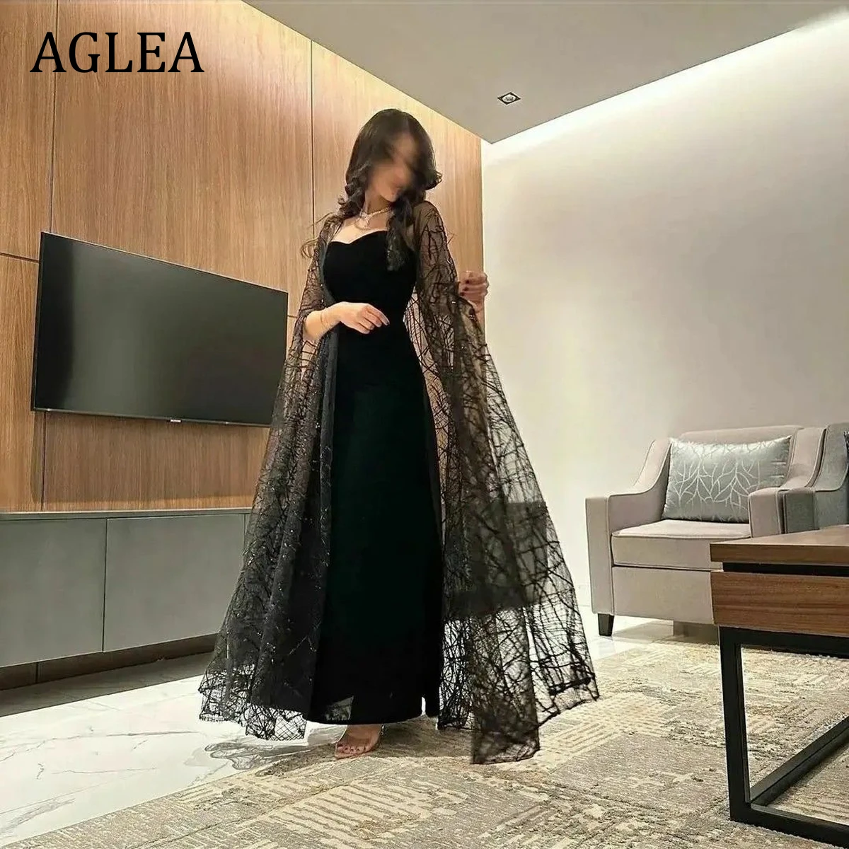 Top Trends: AGLEA Black 2023 Evening Dresses Formal Occasion Elegant Party For Women Prom Ankle Length Strapless A-line Empire Black Shoppable Styles