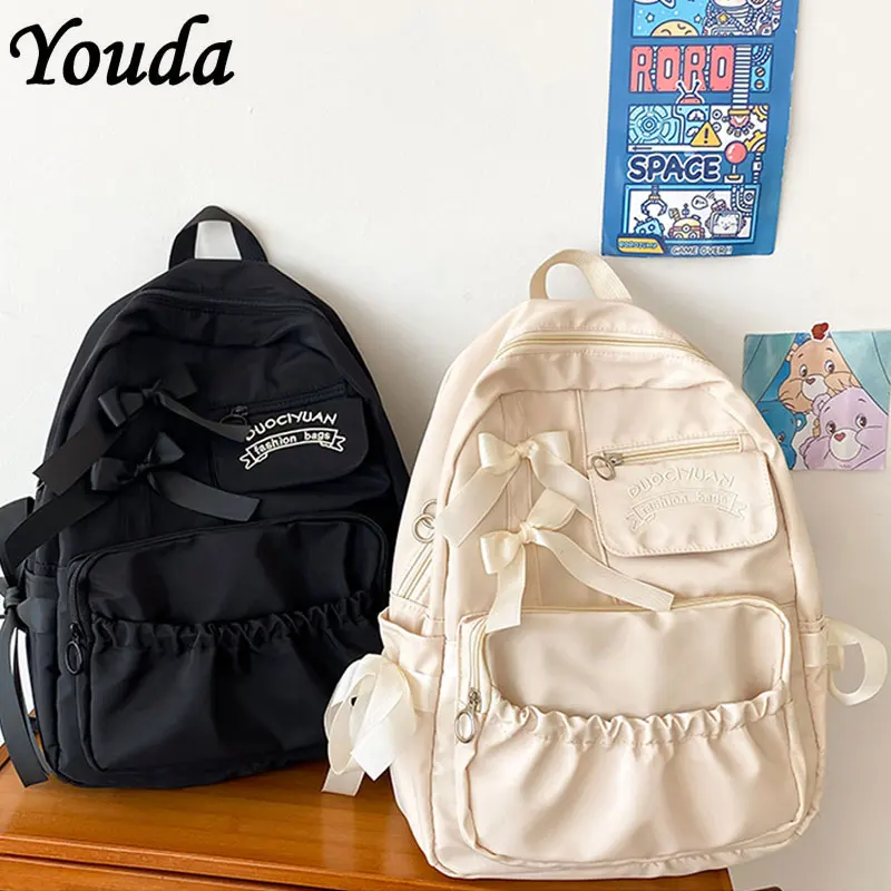 Top Trends: Youda Fashion Backpack Canvas Women Backpack Anti-theft Shoulder Bags New School Bag For Teenager Girls School Backapck Female Shoppable Styles