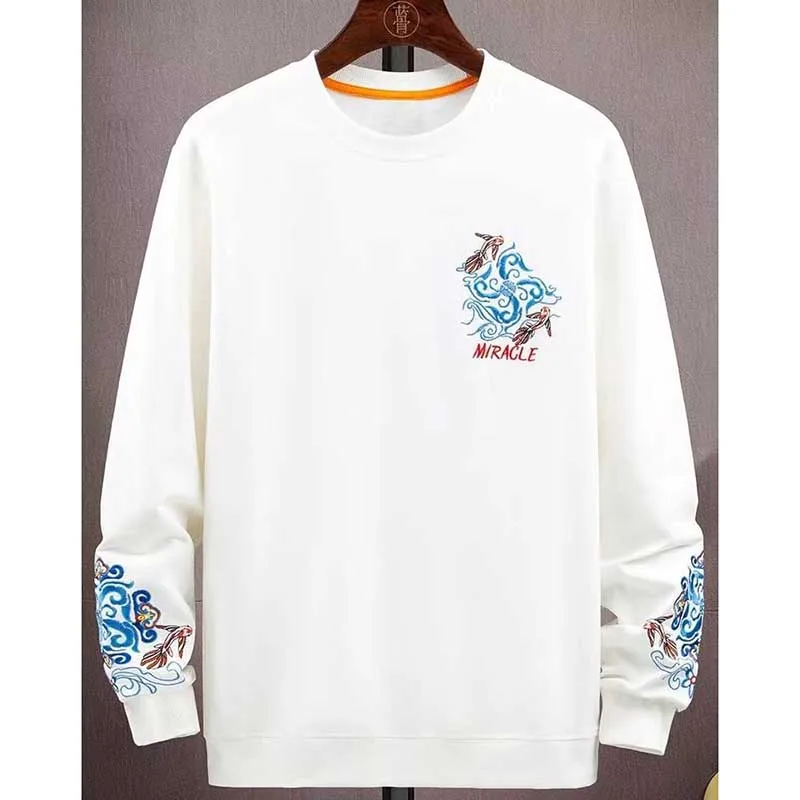 Top Trends: Fashion O-Neck Spliced Casual Embroidery Sweatshirts Men&#039;s Clothing 2024 Spring New Loose Korean Tops All-match Sweatshirts Shoppable Styles