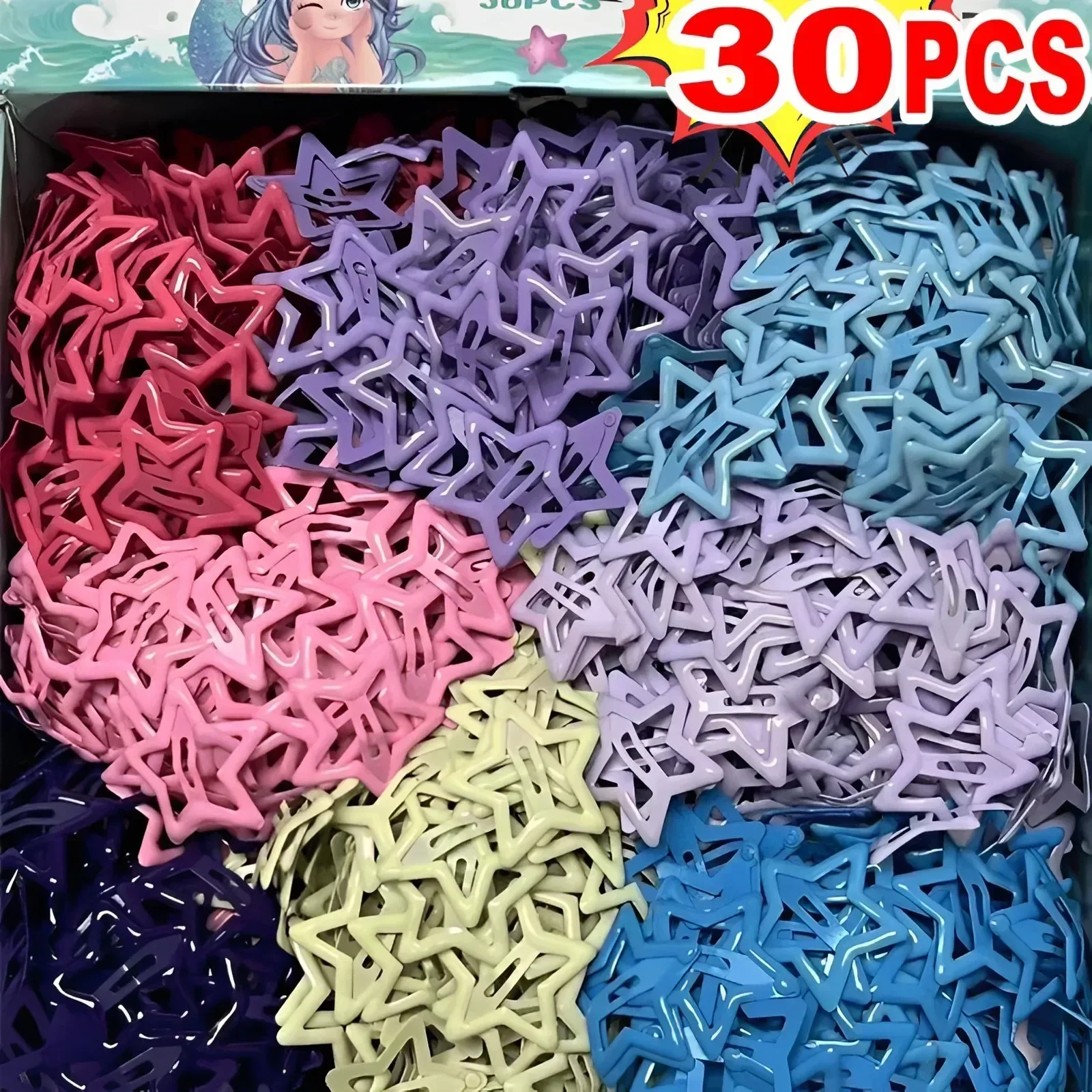 Top Trends: 10-30Pcs Colorful Star BB Hair Clips Y2K Women Grils Cute Metal Star Hairpin Side Barrettes Hair Grip Headwear Hair Accessories Shoppable Styles