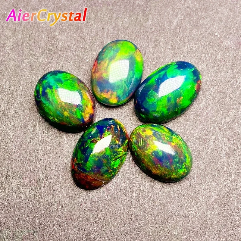 Top Trends: Natural Opal Stone Loose Gemstone Oval Fire Color Face Ring Face Main Stone Flat Ring Earring Necklace Accessories DIY Jewelry Shoppable Styles