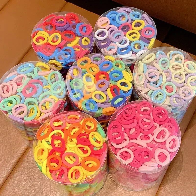 Top Trends: 500 / 100PCS Women Girls Colorful Hair Bands Nylon Elastic Rubber Hair Accessories Ponytail Small Hair Tie Scrunchies Headband Shoppable Styles - Image 3