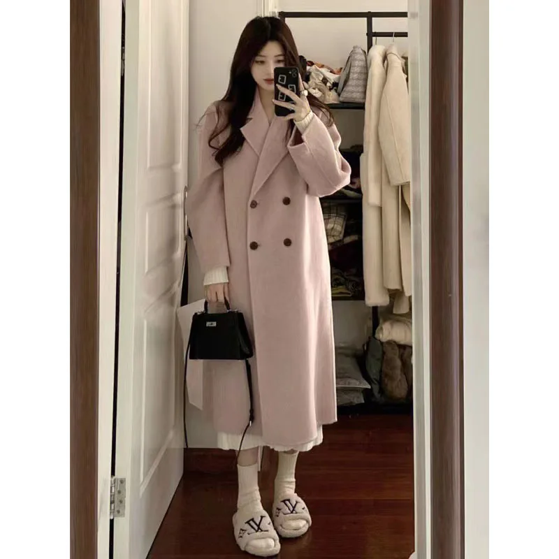 Top Trends: 2023 Autumn And Winter Korean Fashion Versatile Relaxed Premium Thick Medium And Long Woolen Coat Women&#039;s Trend Shoppable Styles