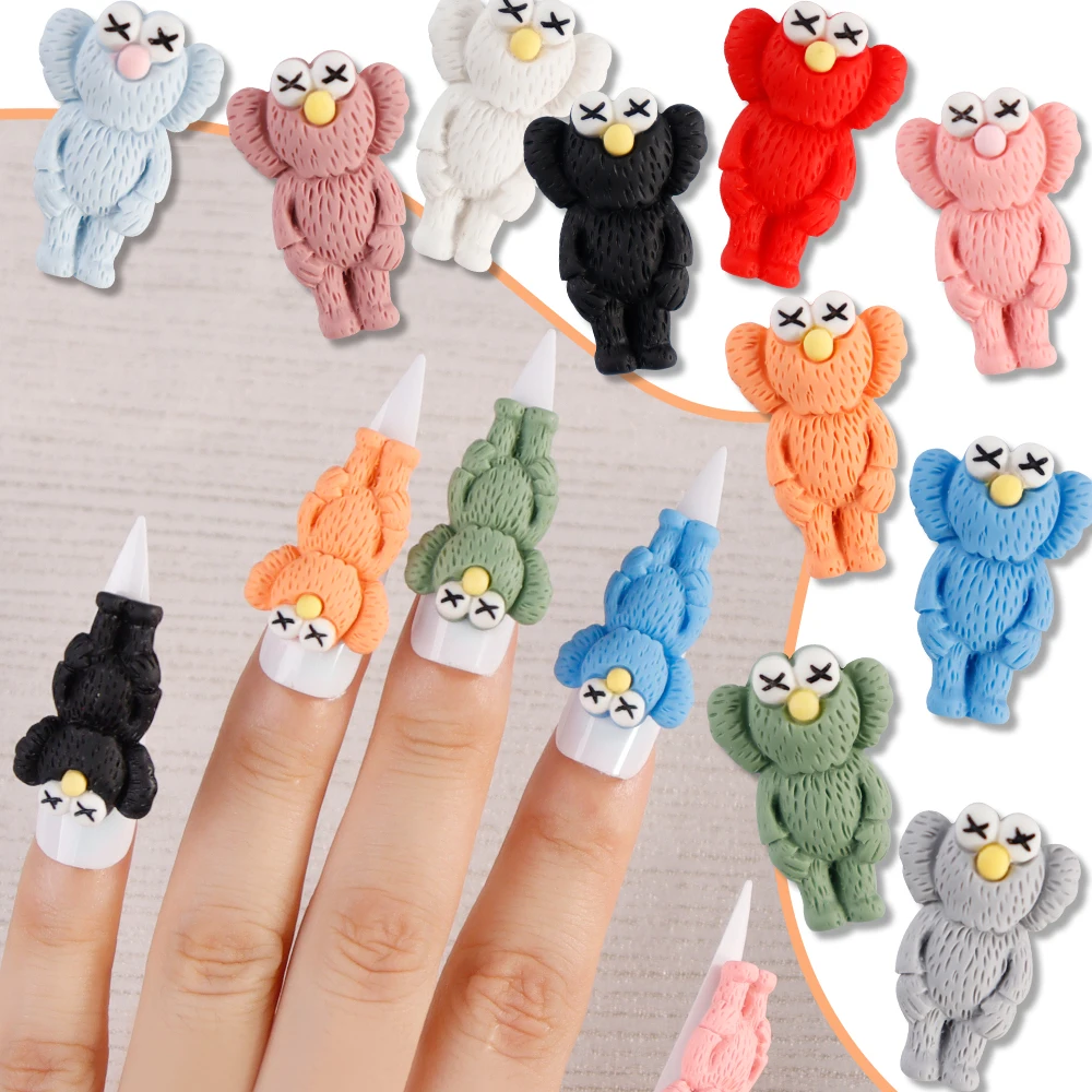 Top Trends: 10Pcs Kawaii Character Nails Decoration 18*28mm Flat Back Large Resin Cartoon Parts Large Street Character Charms Nail Decor Y2K Shoppable Styles - Image 2