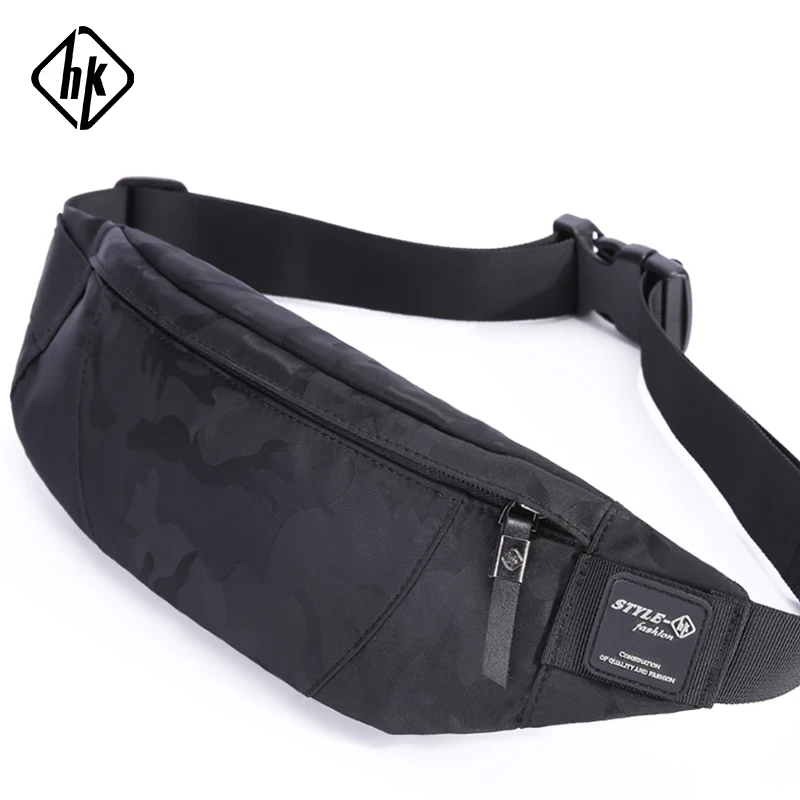 Top Trends: Hk Men Male Casual Fanny Bag Waist Bag Money Phone Belt Bag Pouch Camouflage Black Gray Bum Hip Bag Shoulder Belt Pack Shoppable Styles