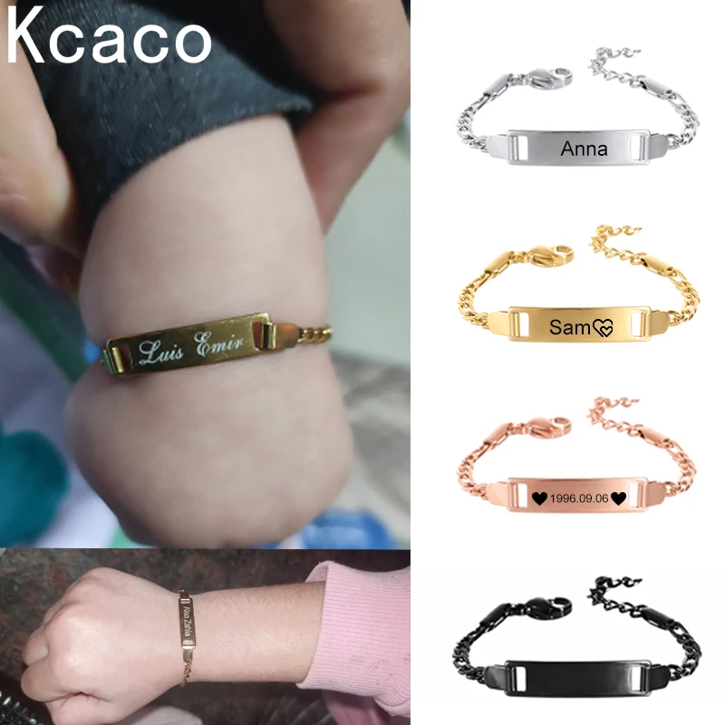 Top Trends: Kcaco Personalize Kid Baby Name Bracelets Non Allergy Stainless Steel Infant Baptism Custom Family Love Gifts Adjustable Jewelry Shoppable Styles