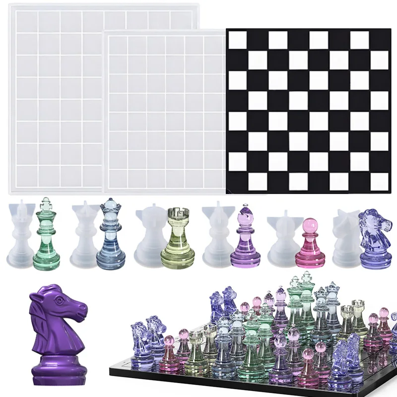 Top Trends: DIY Chess Pieces UV Crystal Epoxy Resin Mold Queen King 6 Three-dimensional Chess Pieces Silicone Mold Crafts Jewelry Casting Shoppable Styles