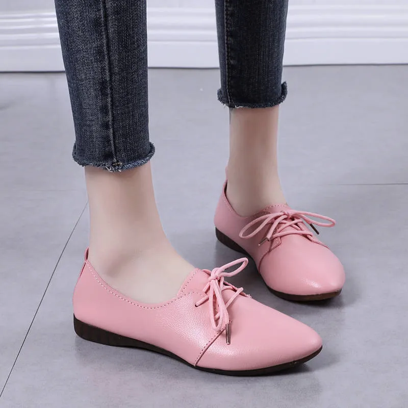 Top Trends: Big Size 41 Women Flat Shoes Woman Genuine Leather Flats Ladies Shoes Female Cutout Slip On Shoes For Women Ballet Flat Loafers Shoppable Styles - Image 4