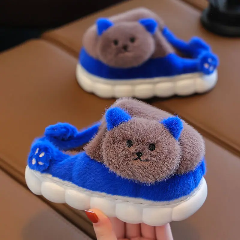 Top Trends: Winter Children Cute Cotton Slippers For Boys And Girls Indoor Thick Warm Home Slippers Cartoon Bear Kids Shoes House Slides Shoppable Styles