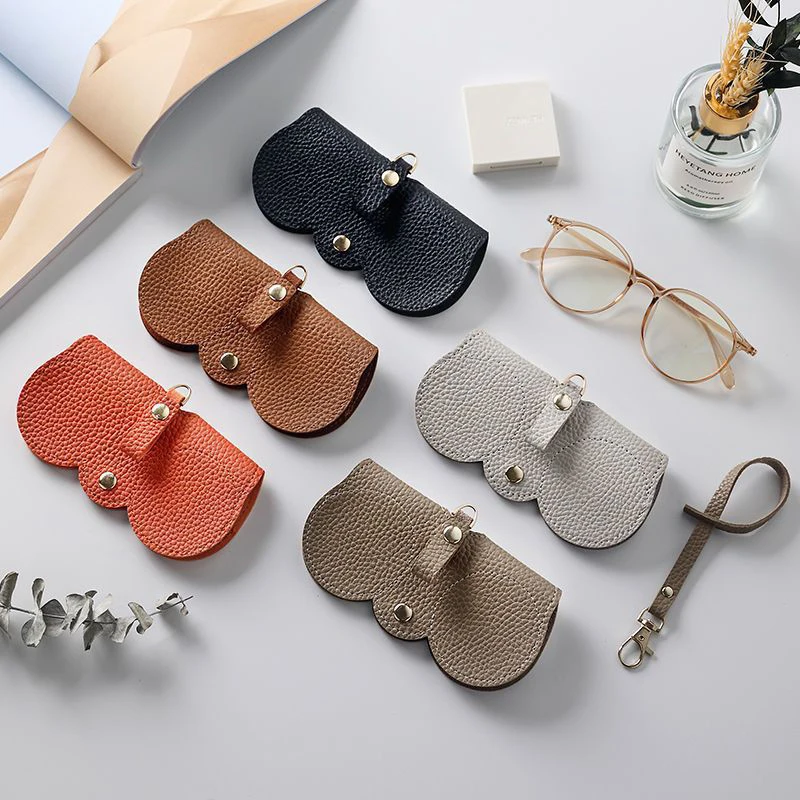 Top Trends: Soft Leather Sunglasses Bag Retro Leather Glasses Case Holder Portable Soft Leather Sunglasses Bag Slim Sunglasses Pouch Shoppable Styles