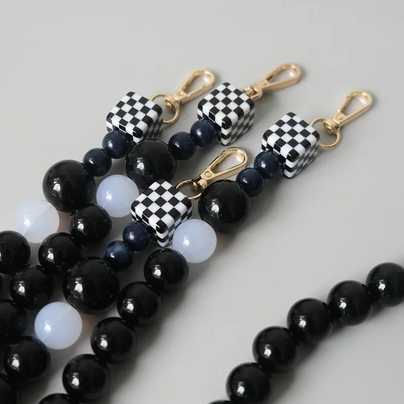 Top Trends: New Woman Bag Accessory Black White Blue Acrylic Resin Beads Parts Handcrafted Wristband Women Replacement Bag Handle Chain Shoppable Styles - Image 3