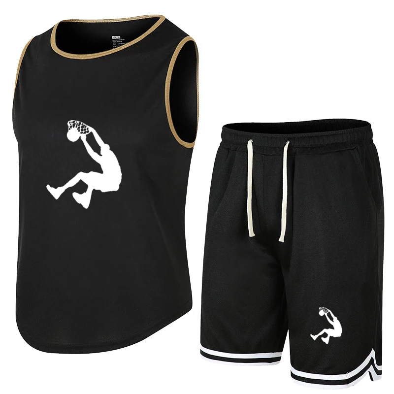 Top Trends: 2023 Summer Basketball Sleeveless T-Shirt Set Men Tank Top + Shorts Male Fitness Competition Training Vest Ventilate Tracksuit Shoppable Styles