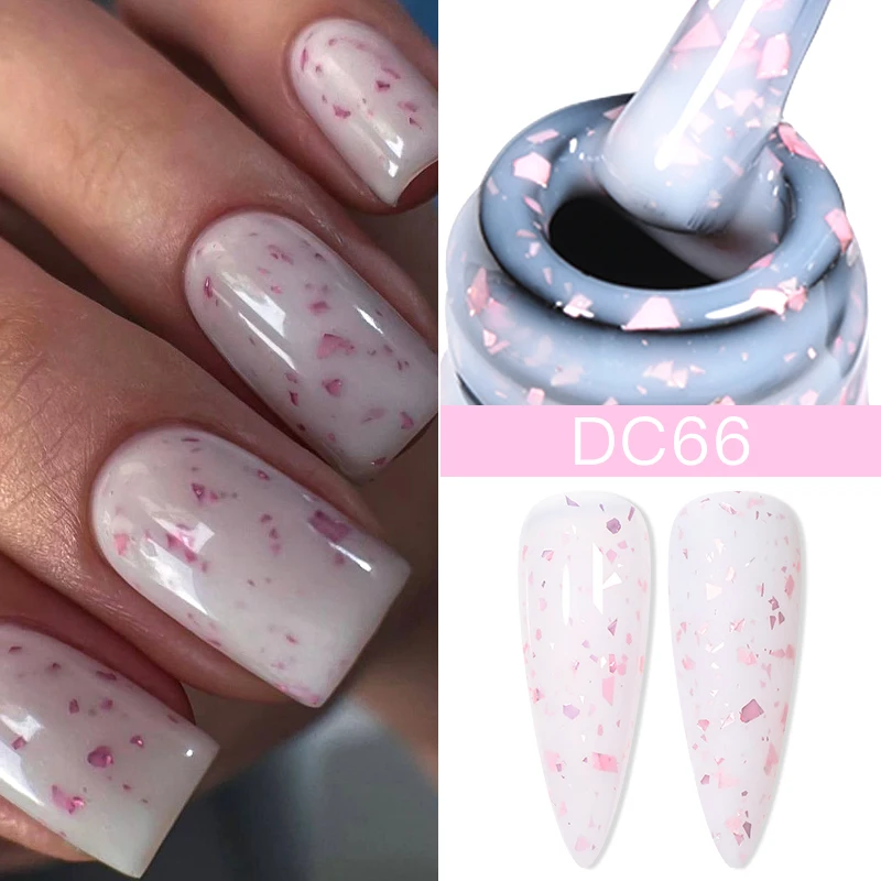 Top Trends: 7ML Gold Glitter Rubber Base Gel Nail Polish Gold Pink White Semi Permanent Varnish Soak Off UV LED Nail Art Gel Varnish Shoppable Styles