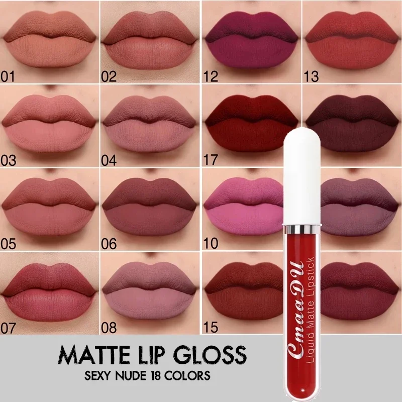 Top Trends: 18 Colors Velvet Matte Lip Gloss Nonstick Cup Sexy Nude Liquid Lipsticks Waterproof Long Lasting Lip Tint Glaze Makeup Cosmetic Shoppable Styles