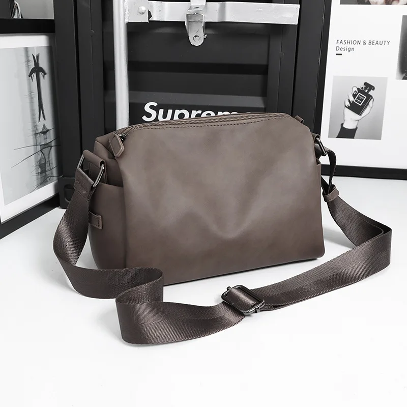 Top Trends: Simple Design Crossbody Bag Men Fashion Casual Shoulder Messenger Bag Men Daily Solid PU Leather Crossbody Bags Handbags Bolsos Shoppable Styles