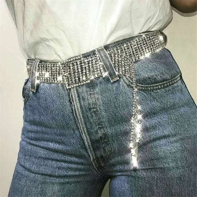 Top Trends: Rhinestone Waist Chain For Women, Full Diamond Belt, Personality Accessories, All-Match Fashion Shoppable Styles