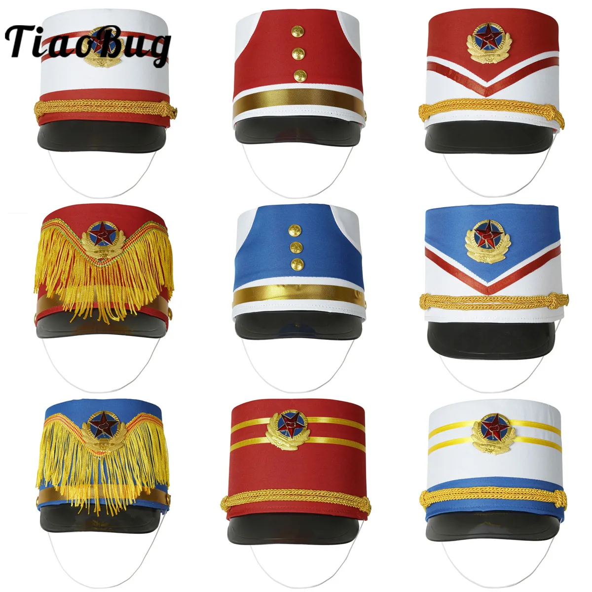 Top Trends: America Drum Hat Royal Soldier Marching Band Stylish Hat Cap Halloween Cosplay Carnival Party Drum Team Band Accessory Shoppable Styles