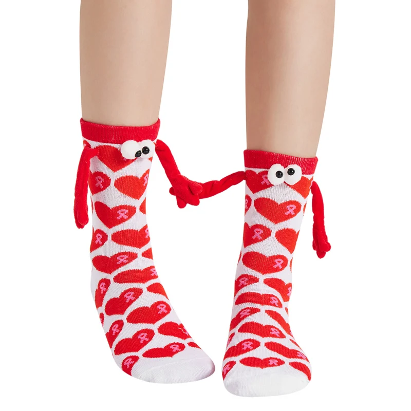 Top Trends: New Holding Hands Socks Long Hand In Hand Socks Y2k Aesthetic Kawaii Magnetic Suction Couple Valentine's Day Cotton Sock Shoppable Styles