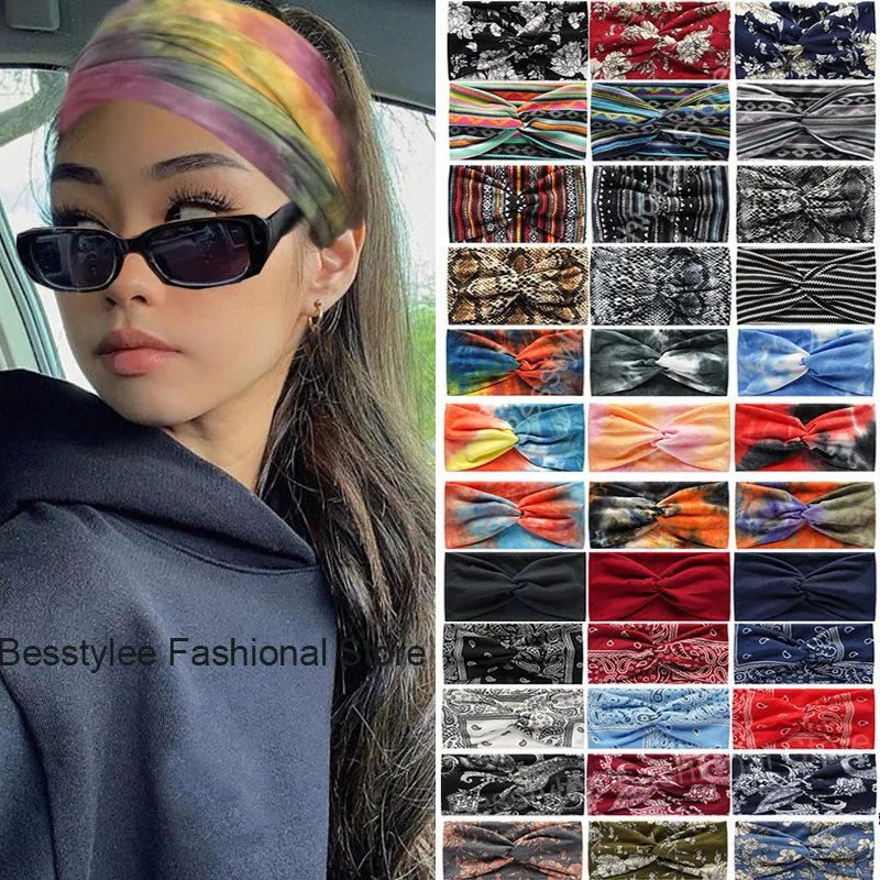 Top Trends: Bohemian Wide Cotton Stretch Headbands Women Headwrap Turban Headwear Bandage Hairbands Bandana Wide Headbands Hair Accessories Shoppable Styles