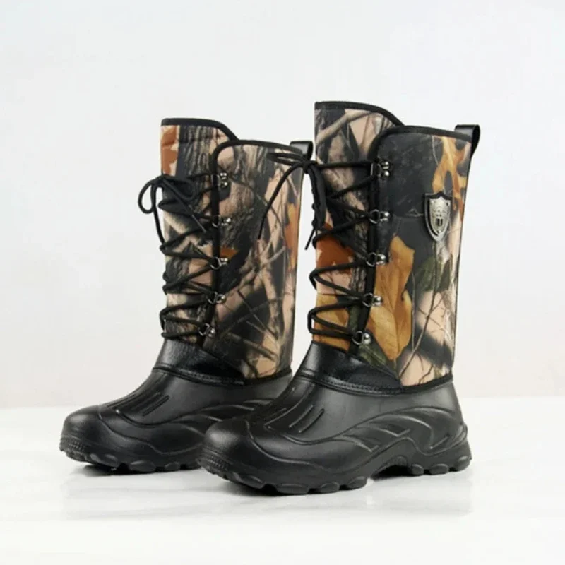 Top Trends: New Big Tree Camouflage Men&#039;s Shoes, High Top Snow Boots, Waterproof Fishing Boots, Winter Plush Boots Shoppable Styles