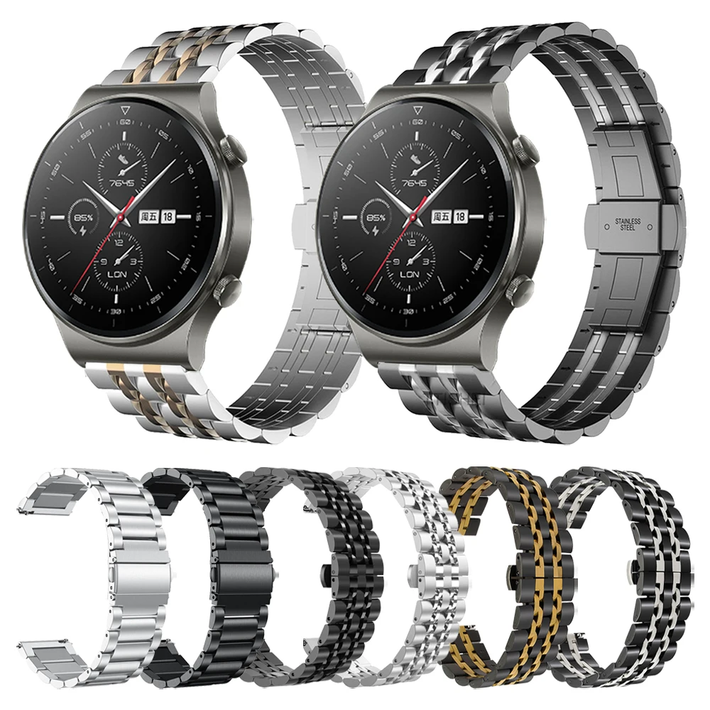 Top Trends: Classic Stainless Steel Band For HUAWEI WATCH GT 3 2 Pro GT2e Metal Strap Bracelet For Samsung Galaxy HUAWEI GT3 Pro Watchband Shoppable Styles