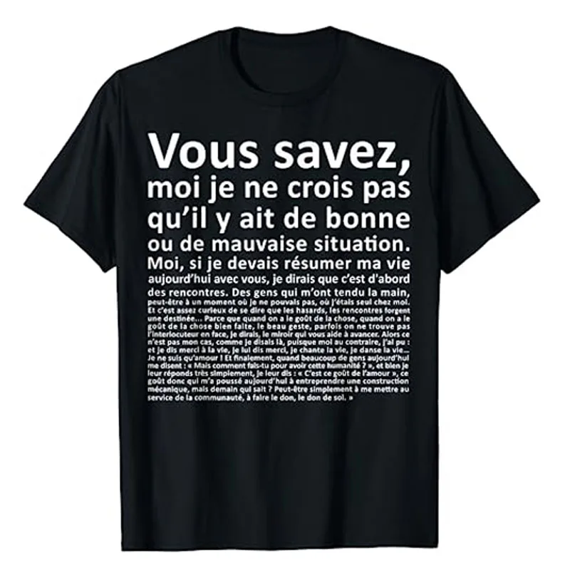 Top Trends: VOUS SAVEZ Monologues D Otis Classic T-Shirt Funny Letters Printed Sayings Graphic Tee Tops Humorous Personality Outfit Gifts Shoppable Styles