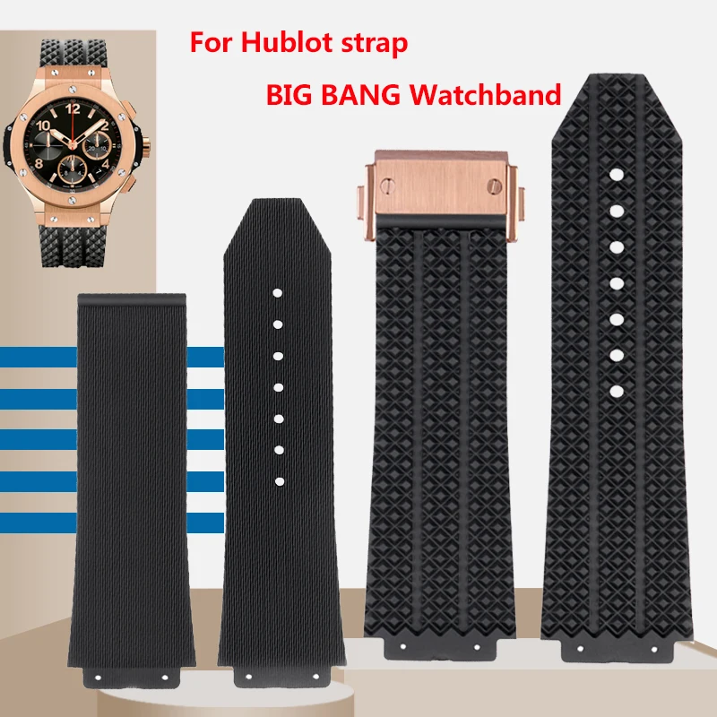 Top Trends: 26*19mm 25*19mm Silicone Watch Strap For Hublot BIG BANG Rubber Watch Band Waterproof For Men Women Wriastband Bracelet 24*17MM Shoppable Styles