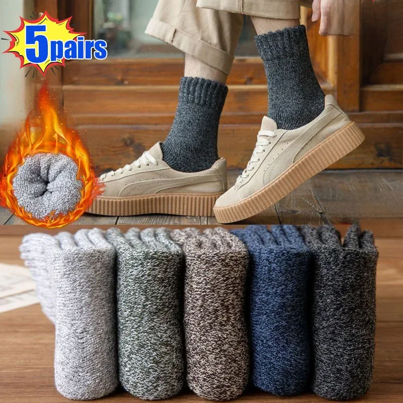 Top Trends: Winter Fever Wool Sock Super Thick Thermal Hiking Men Warm Boot Heavy Soft Cozy Socks For Cold Weather Plush Boots Tube Shoppable Styles