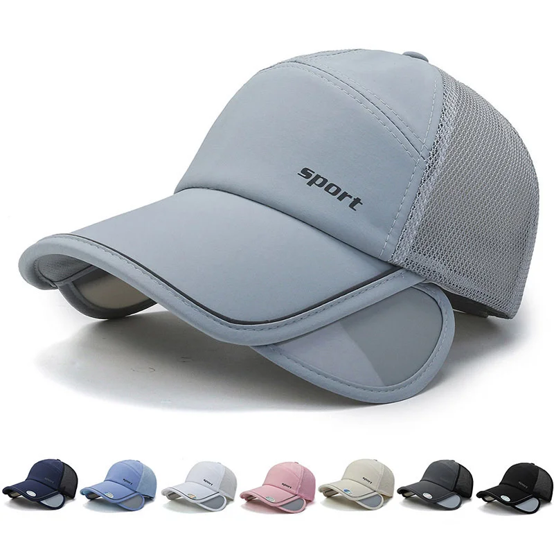 Top Trends: Summer Sun Visor Hat Adjustable Golf Cap With Retractable Brim UV Protection Sport Hat Unisex Baseball Cap Shoppable Styles