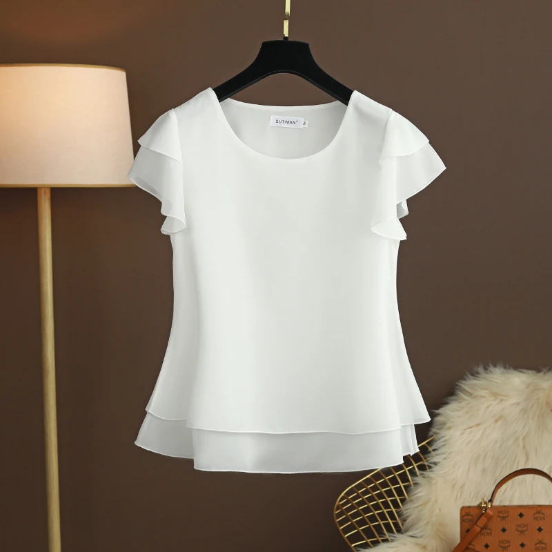 Top Trends: Fashion Brand Summer Plus Size Loose Slim Casual Blouse Top Short Sleeve Chiffon Top White Blouse Plus Size M-6XL Women Tops Shoppable Styles