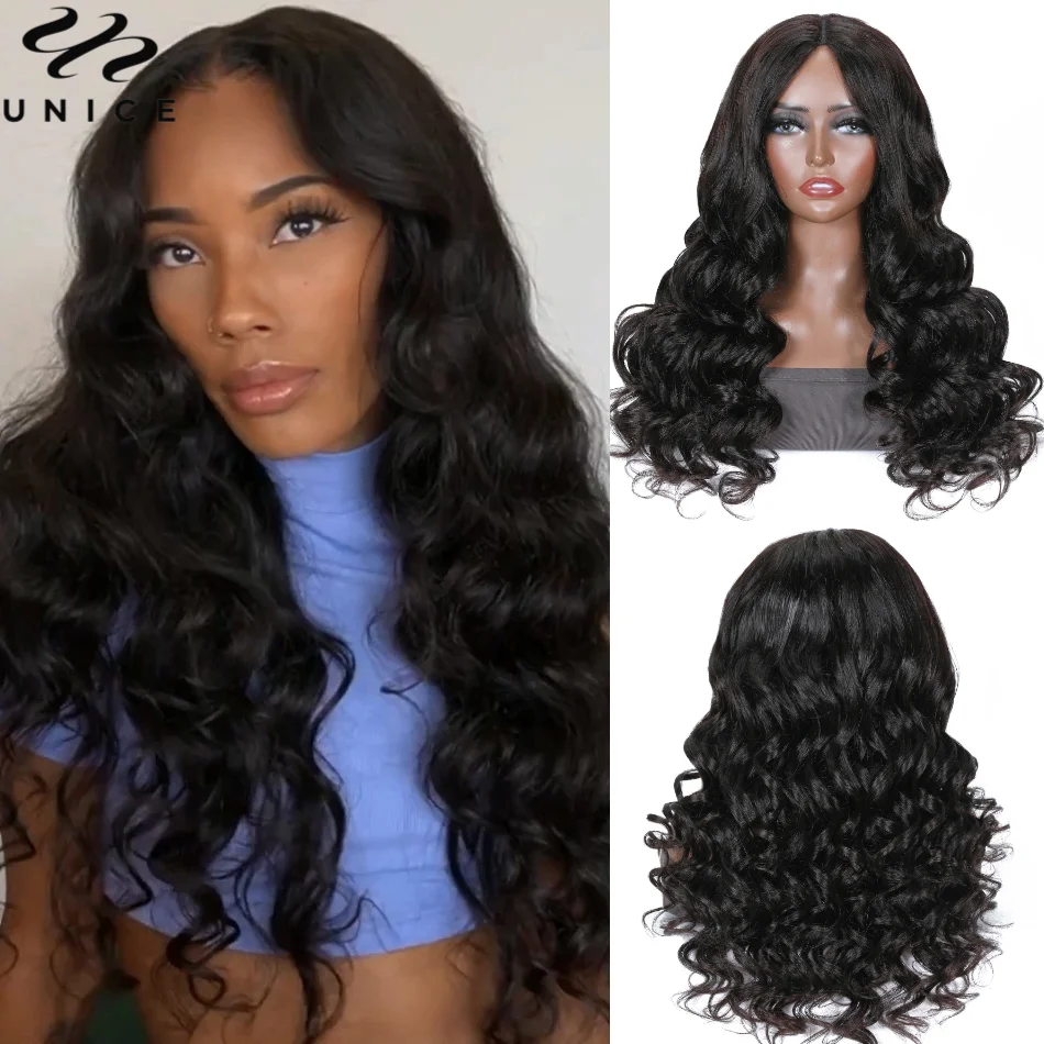 Top Trends: Unice Hair Small Cap V Part Wig Human Hair Wear Go Glueless Wavy Wig Beginner Friendly No Sew In No Gel No Leave Out Wig 21.5 In Shoppable Styles