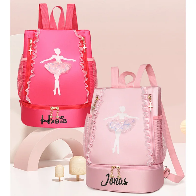 Top Trends: Personalized Name Dance Bag Children's Shoulder Dance Backpack Latin Ballet Book Bag Girls' Princess Dance Bag Shoppable Styles