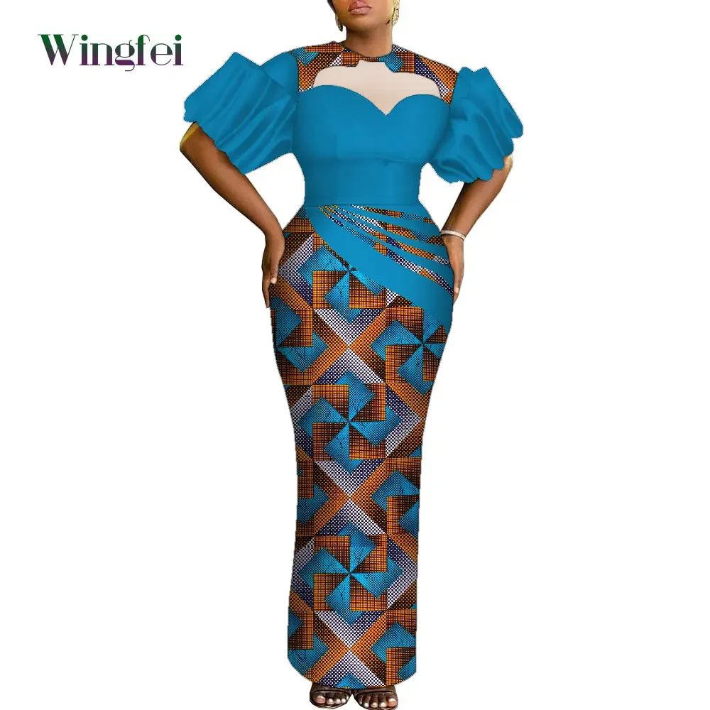 Top Trends: African Dresses For Women Floral Print Patchwork Maxi Long Dress Flare Sleeve Elegant Dashiki Party Wedding Dress WY10101 Shoppable Styles