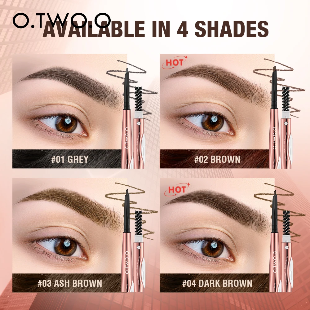 Top Trends: O.TWO.O Eyebrow Pencil 3 In 1 Fine Precise Brow Definer Waterproof Natural 4 Colors Brown Eye Brow Pen With Eyebrow Trimmer Shoppable Styles - Image 2