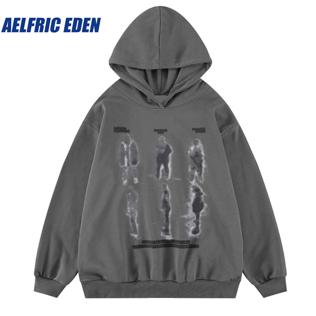 Top Trends: Aelfric Eden Hip Hop Hoodie Sweatshirt Streetwear Mens Shadow Graphic Print Punk Pullover Hooded Harajuku Casual Cotton Hoodies Shoppable Styles