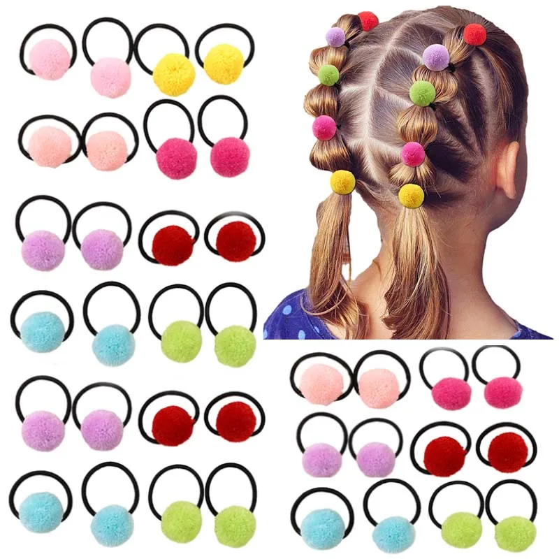 Top Trends: Ncmama 16Pcs / lot Sweet Girls Animal Hair Ball Hair Ring Rubber Baby Hair Bands Kids Headwear Korean Hair Accessories Ornaments Shoppable Styles