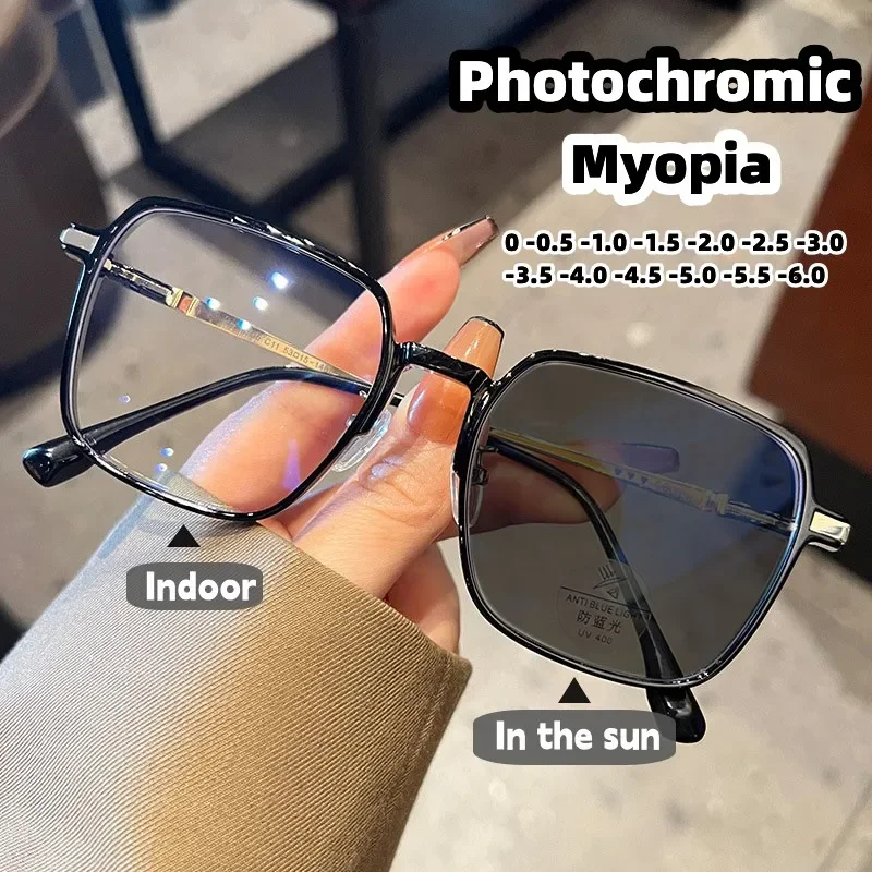 Top Trends: Ladies Intelligent Photochromic Minus Diopter Glasses Outdoor Color Changing Sunglasses Trendy Myopia Prescription Eyeglasses Shoppable Styles