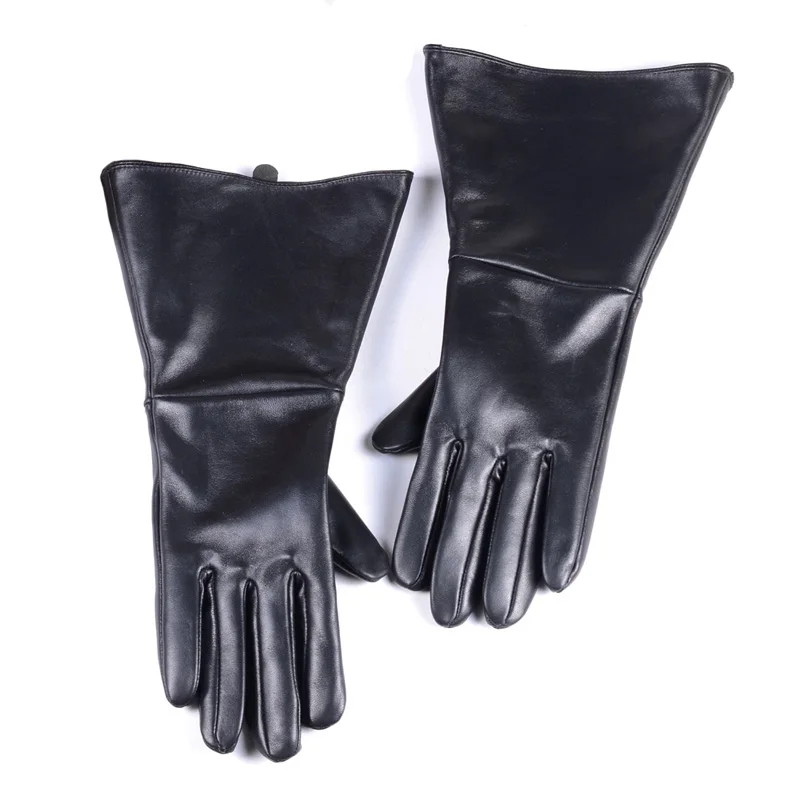 Top Trends: 35CM MEN'S BLACK SHEEPSKIN LEATHER MEDIEVAL RENAISSANCE LONG CUFF GAUNTLET GLOVES Shoppable Styles - Image 6