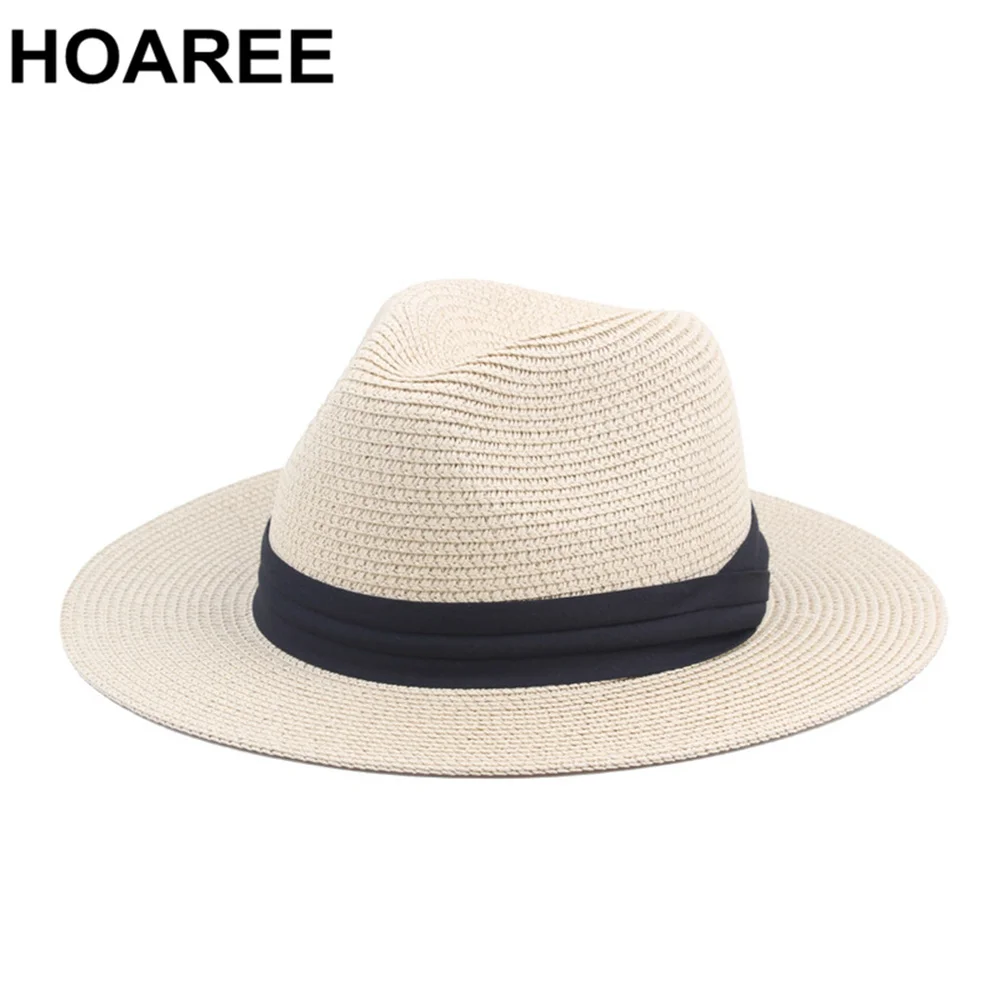 Top Trends: HOAREE Vintage Panama Hat Men Straw Fedora Male Sun Hat Women Summer Beach British Style Chapeau Jazz Trilby Cap Sombrero Shoppable Styles