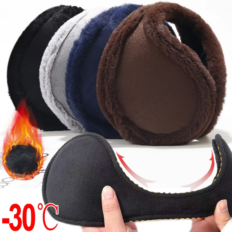 Top Trends: Winter Plush Thickening Earmuffs Ear Warmer Women Men Cold Proof Fashion Solid Color Earflap Outdoors Soft Protection Ear-Muffs Shoppable Styles - Image 4